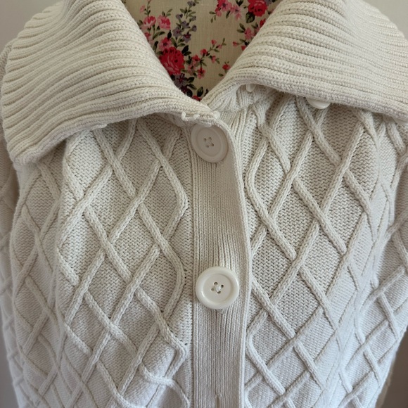 Jones New York Cream Diamond Knit Cardigan - Picture 4 of 5